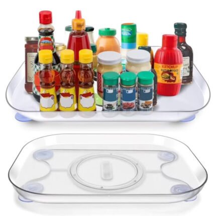 360 Rotating rectangular turntable organizer