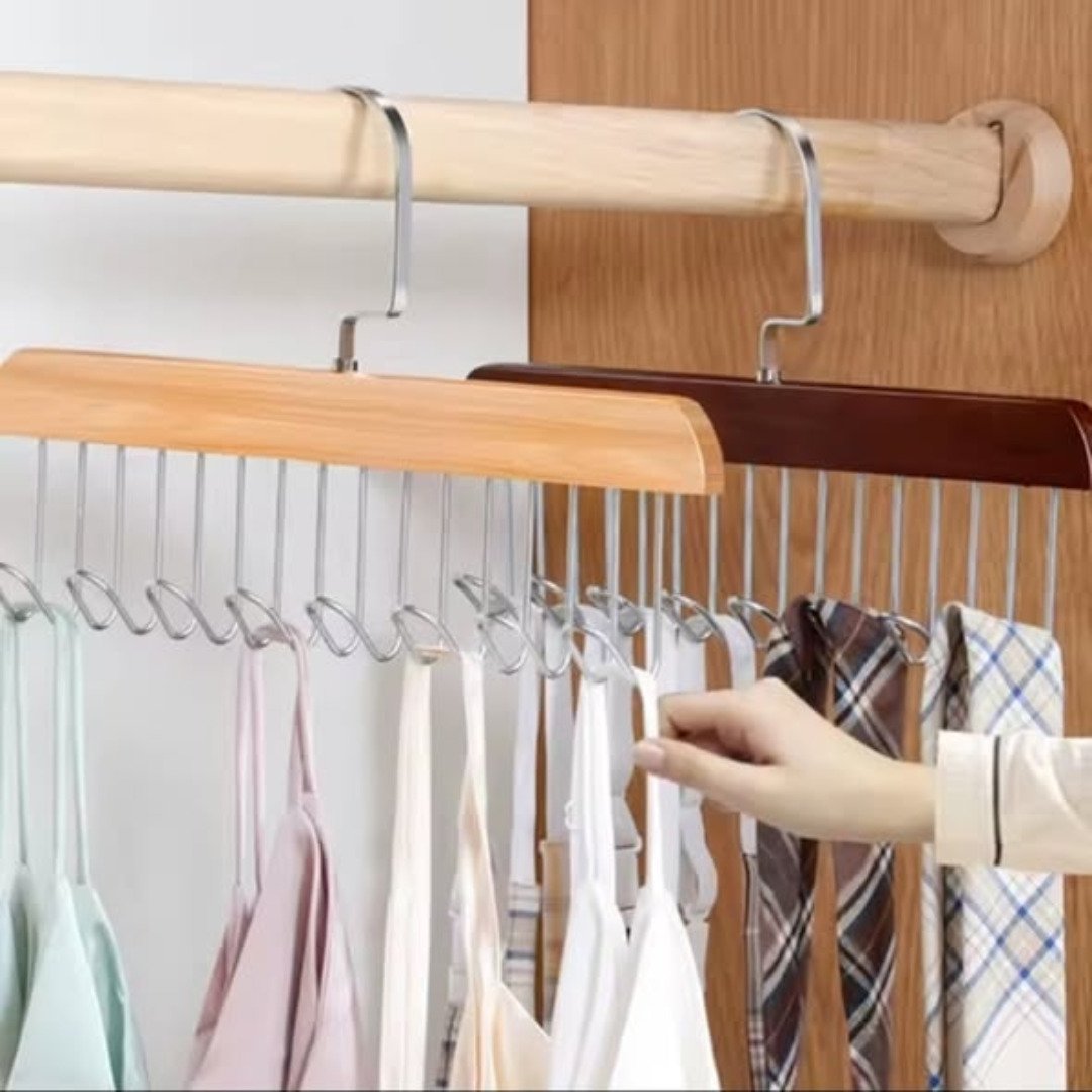 Wooden Plank Multipurpose 8 Hook Hanger