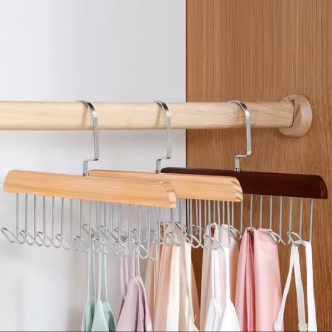 Wooden Plank Multipurpose 8 Hook Hanger