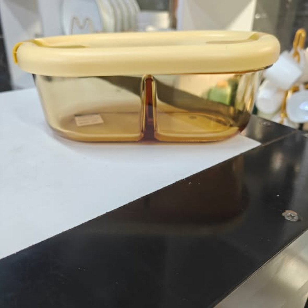 Double Partition - Borosilicate Glass food containers