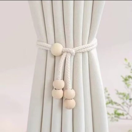 2pcs Wooden Beaded Curtain Tiebacks
