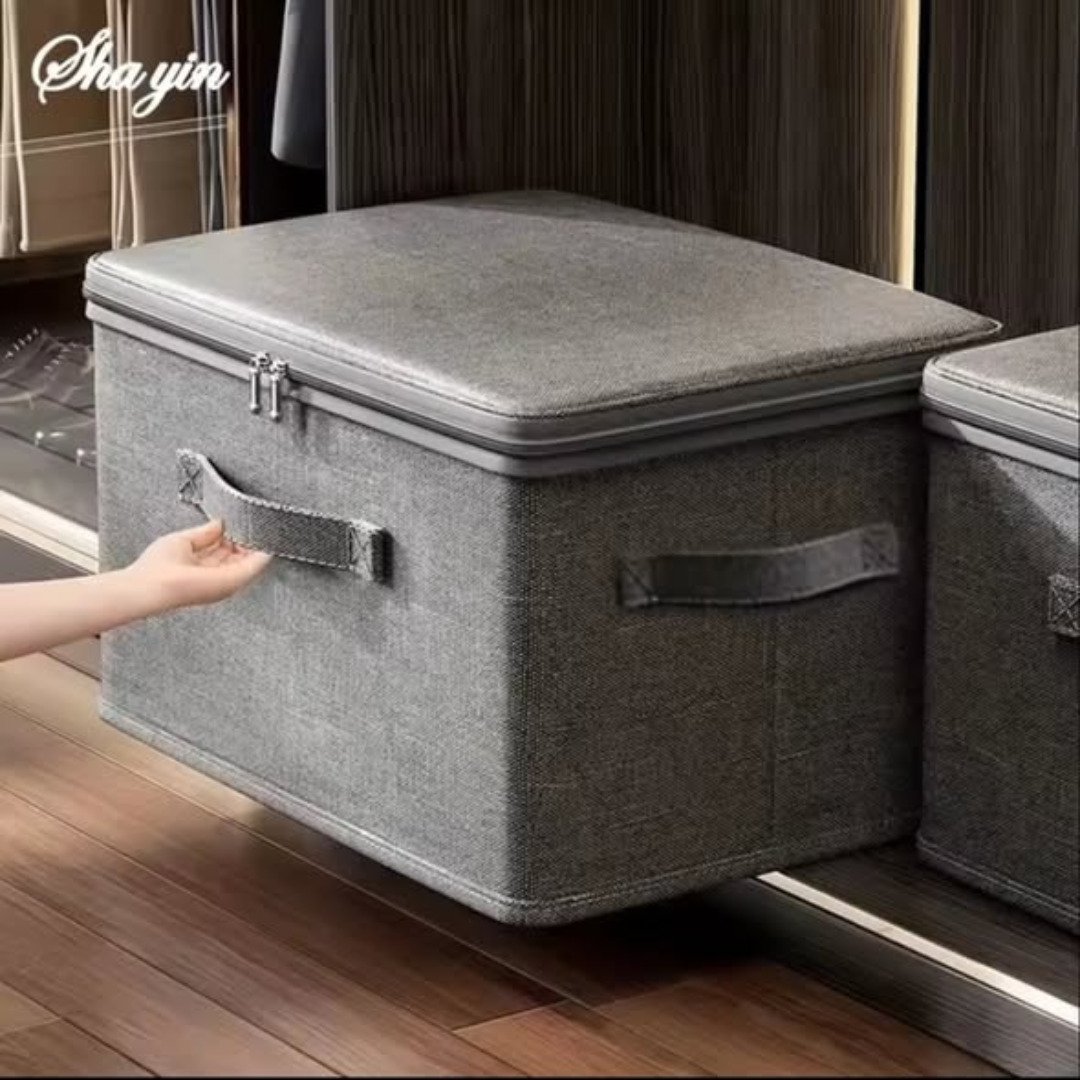 Foldable Fabric Storage Box with Lid