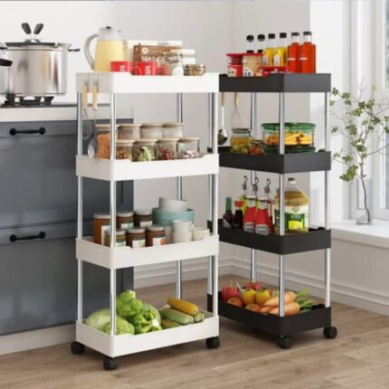 4 Layer Multipurpose storage rack with wheels