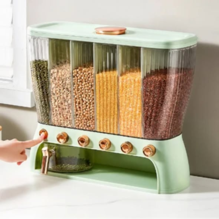 Acrylic Partitioned Rice/Cereal Dispenser