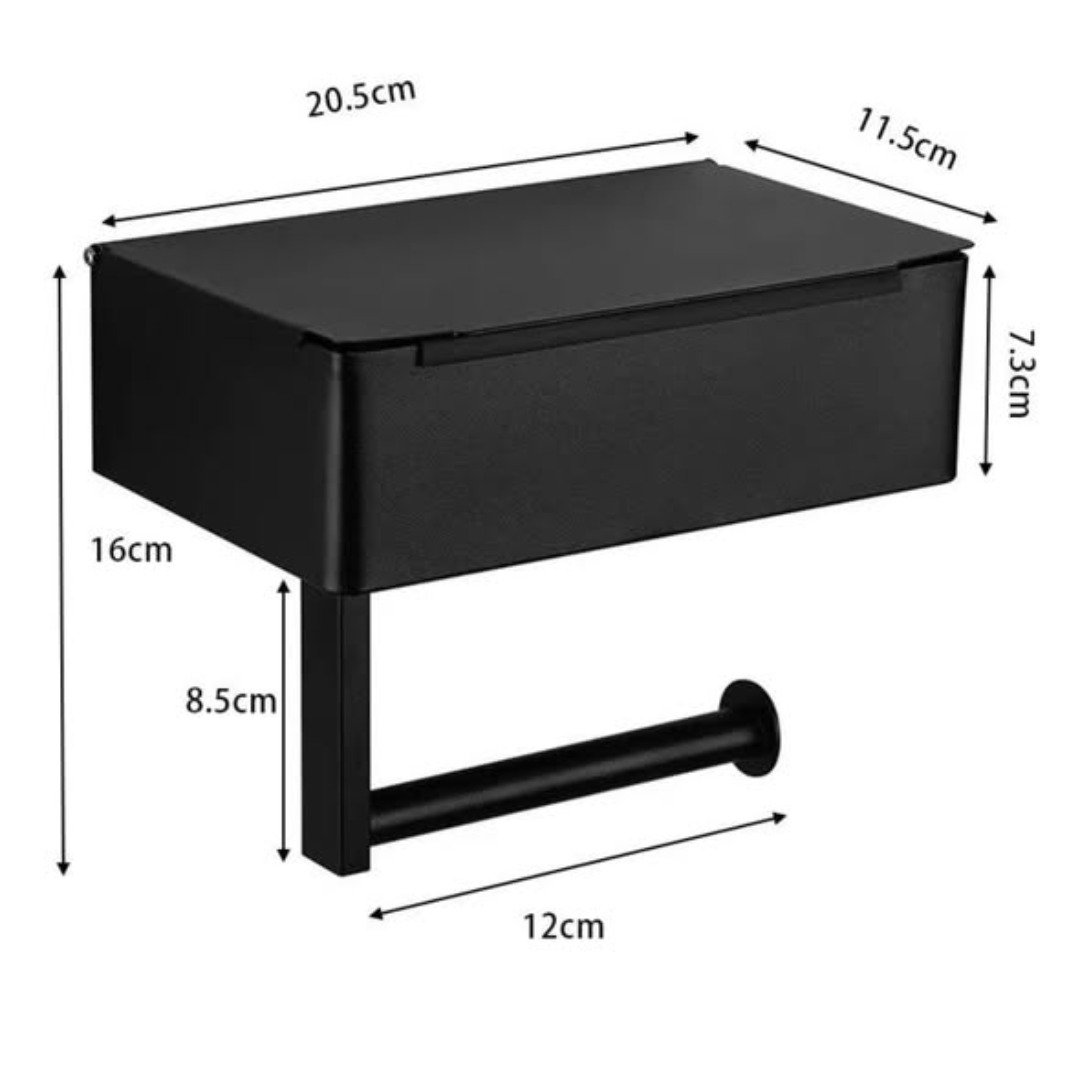 Stainless Steel Roll Paper Rack with Storage Box