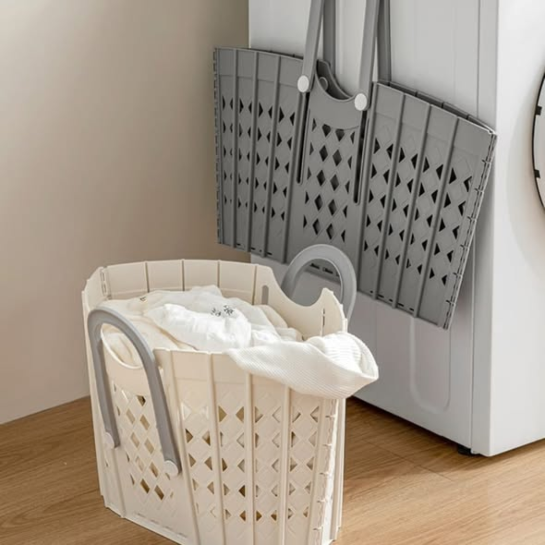 Plastic Handheld Folding Dirty Clothes Basket