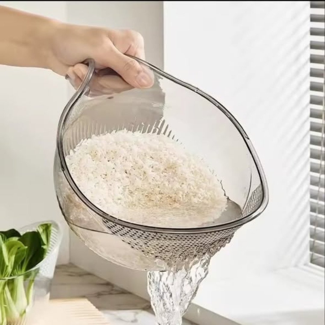 Acrylic Rice Washing Bowl and Colander