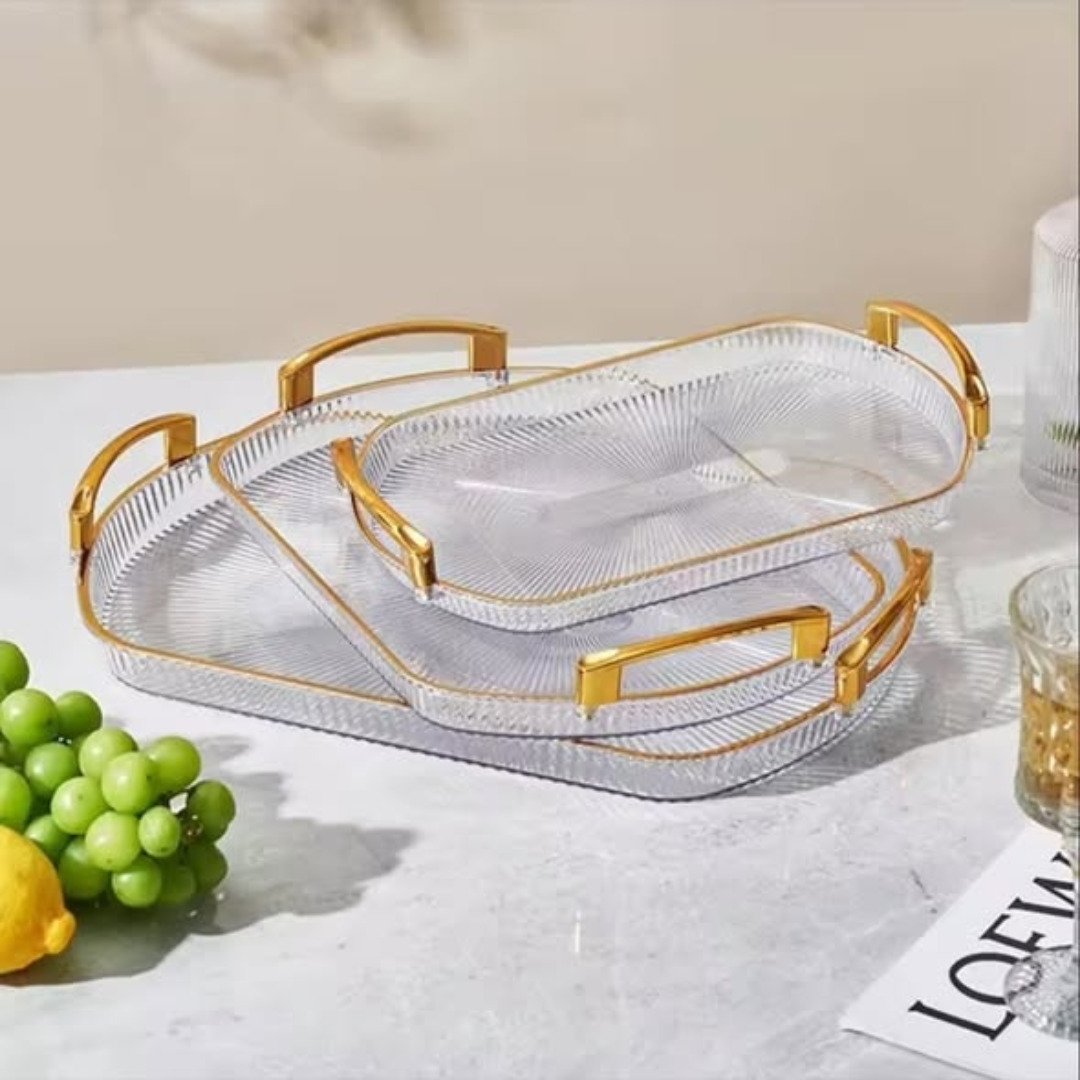 3 pcs Elegant Acrylic Fruit Tray Set