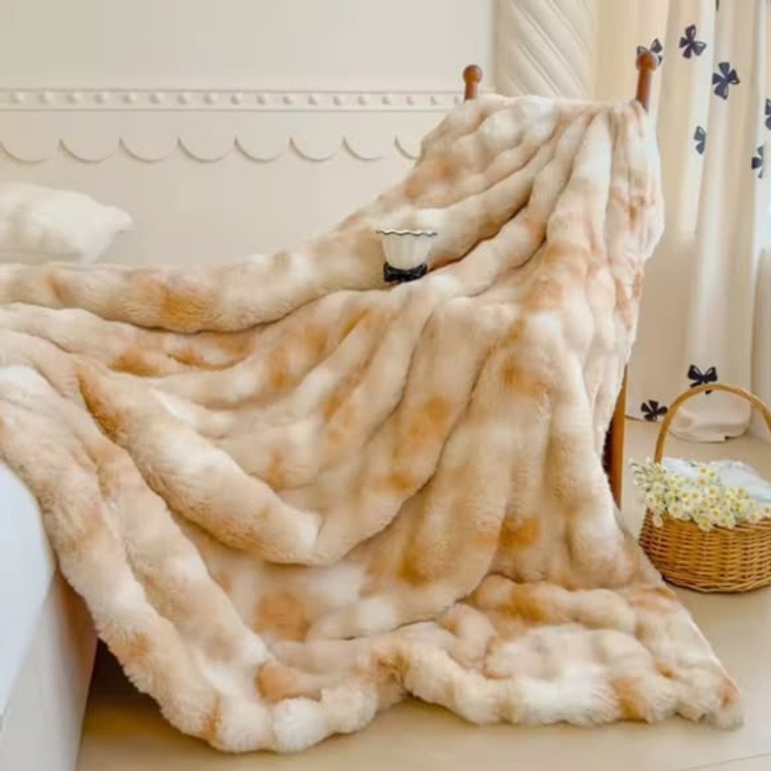 Dyed Soft Bubble Winter Throw Blanket Plain