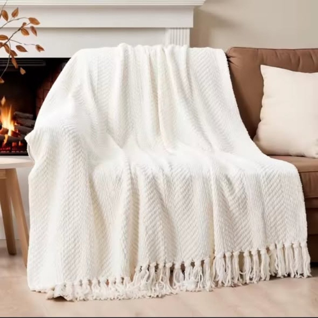 Textured Knitted Heavy Throw Blanket