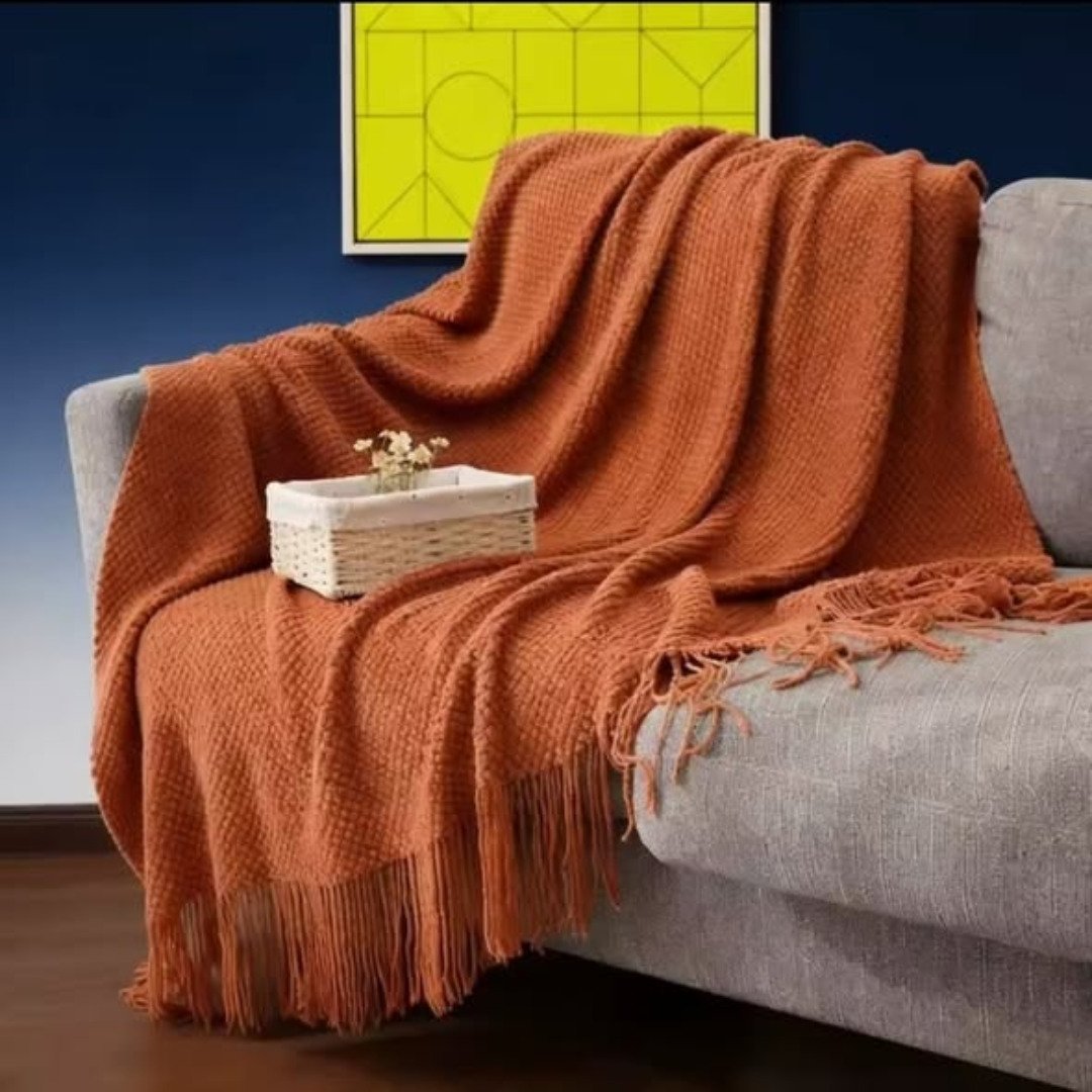 Textured Knitted Heavy Throw Blanket
