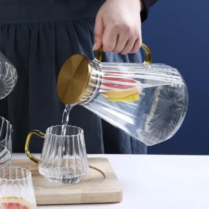 Glass Decanter Kettle Cups Set