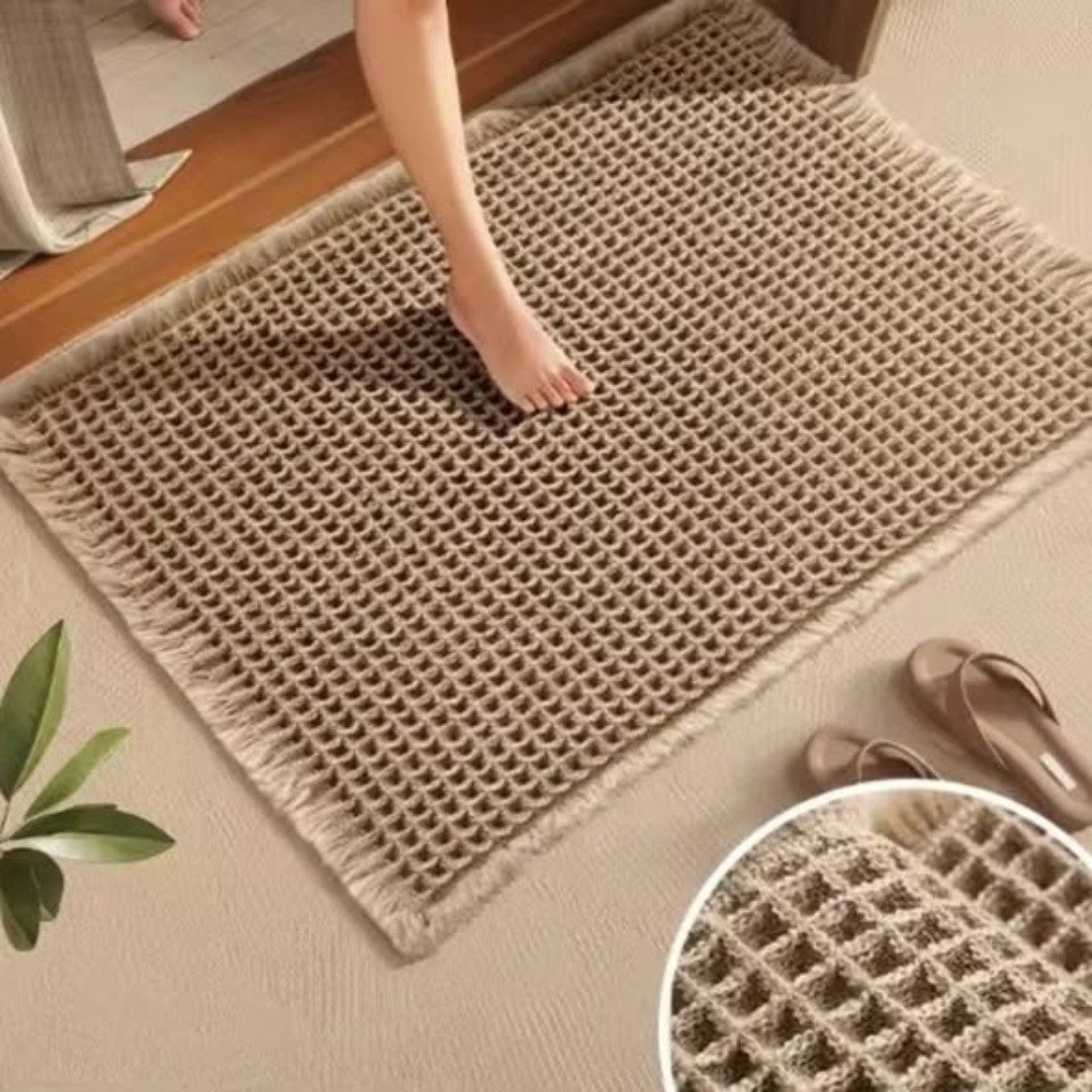 Waffle Bathroom Door Mat 46x77Cm