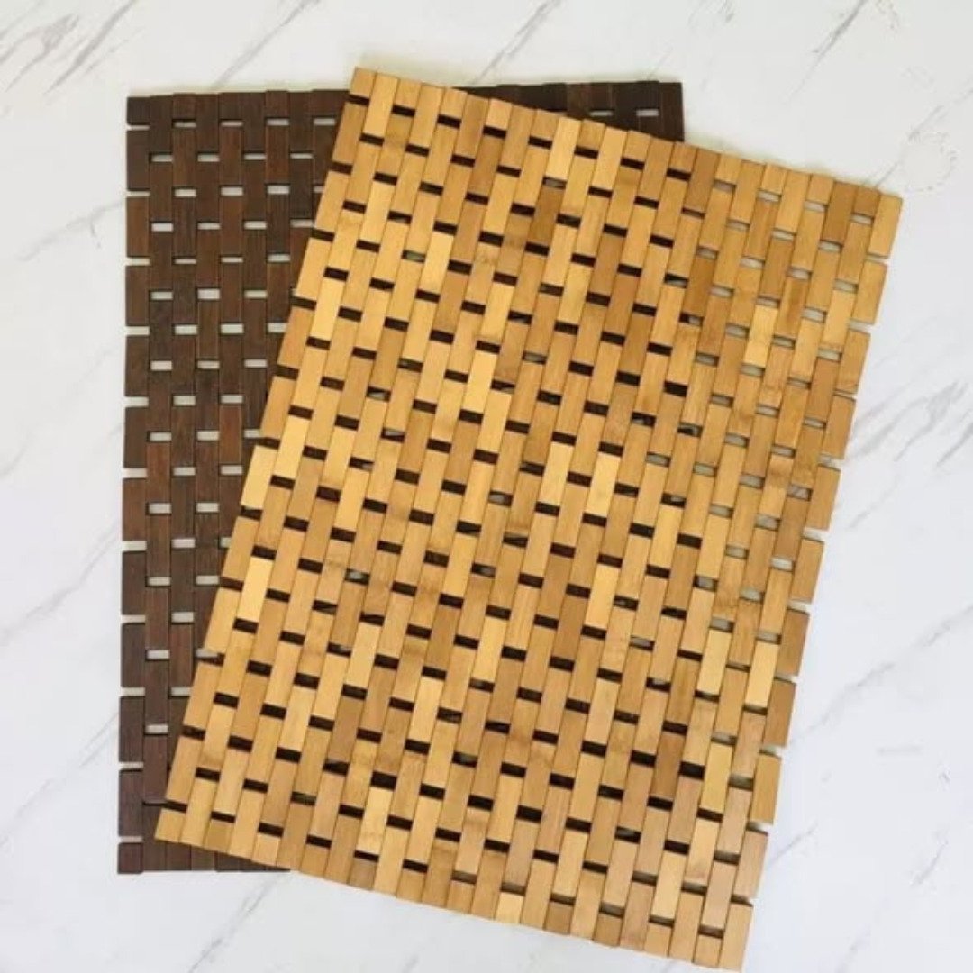 Bamboo Wood Bath Mat 40x60Cm