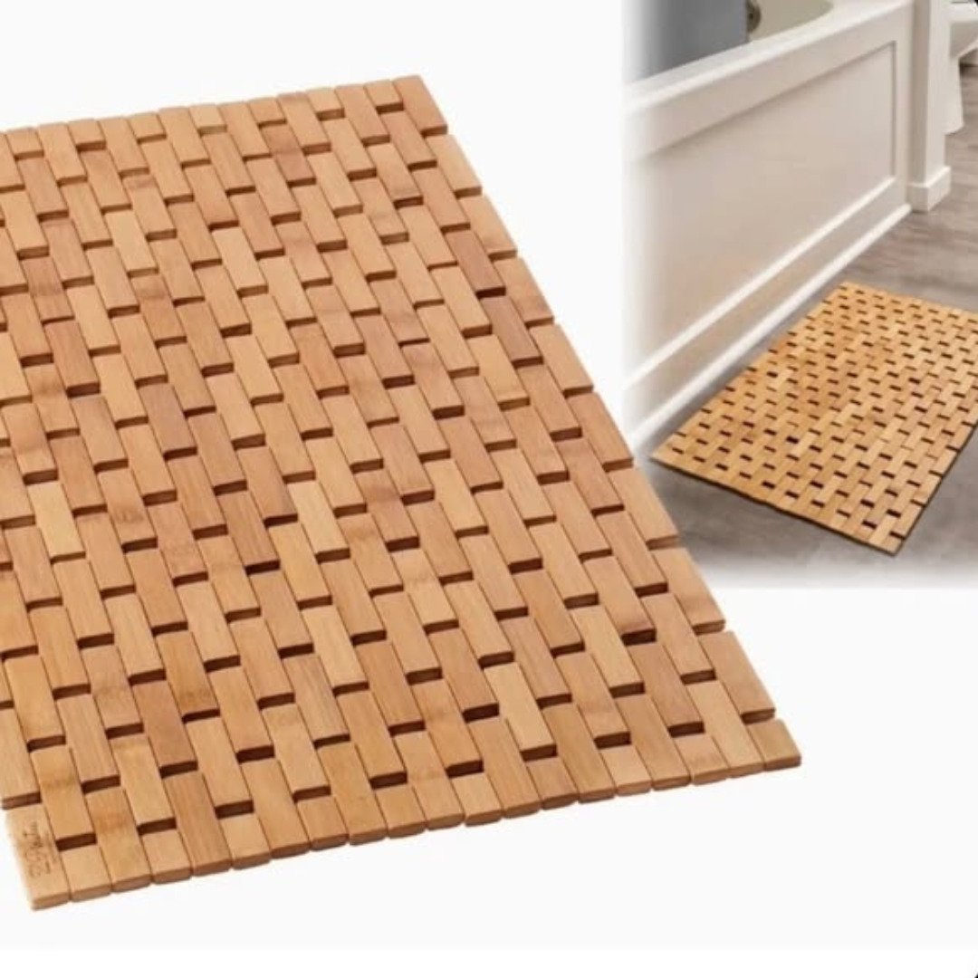 Bamboo Wood Bath Mat 40x60Cm