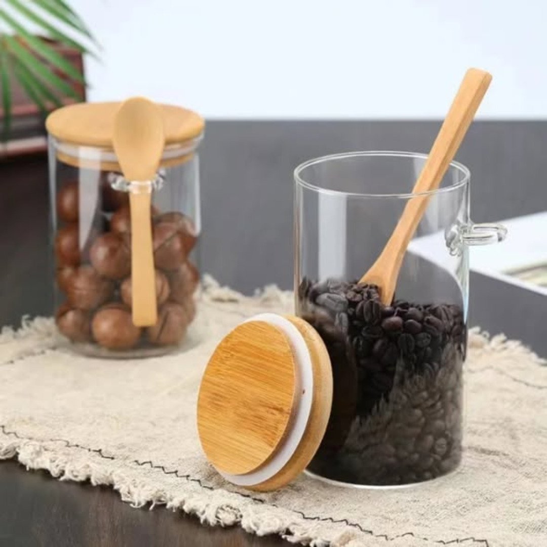 Spice Jar with Wooden Spoon