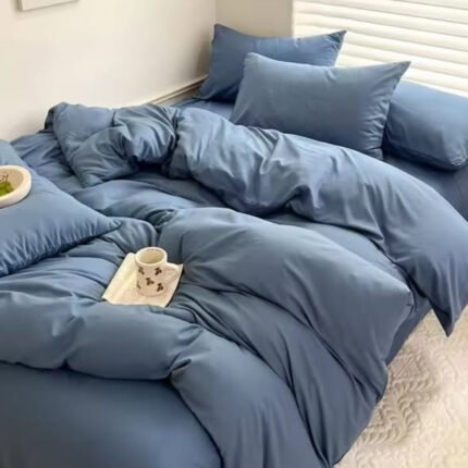 4pc Plain High Quality Duvet Cover Set