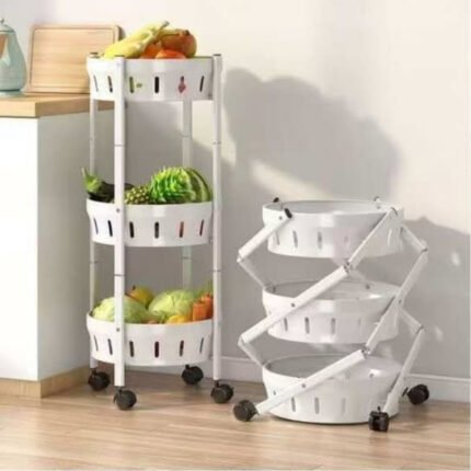 360° Foldable Rotating Vegetable and Fruit Rack
