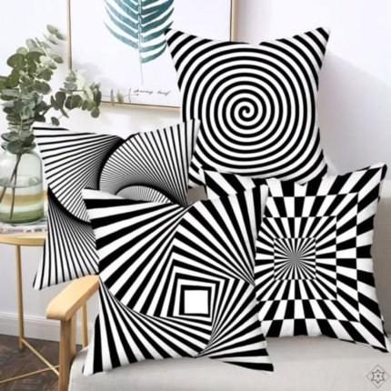 Geometric Contrast Color Print Pillowcase