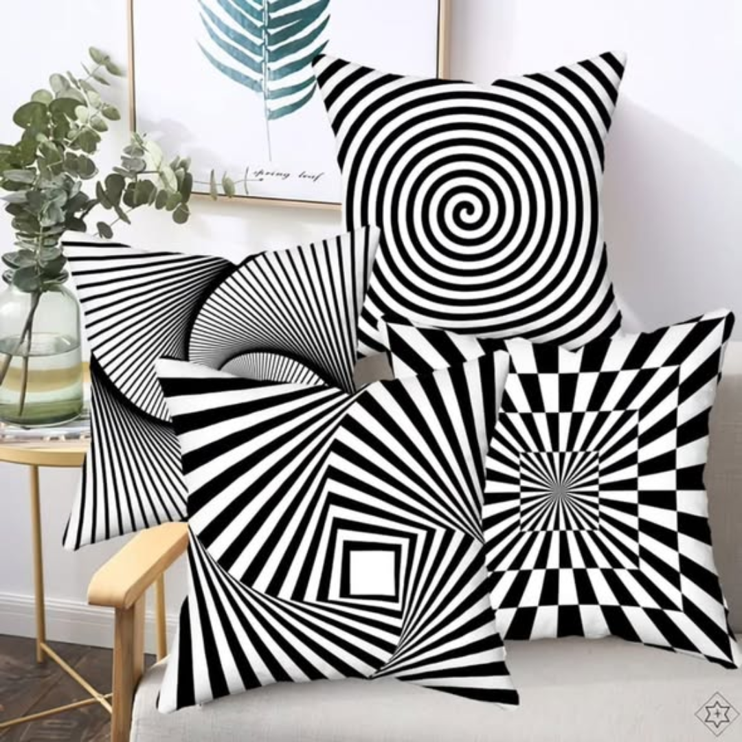 Geometric Contrast Color Print Pillowcase