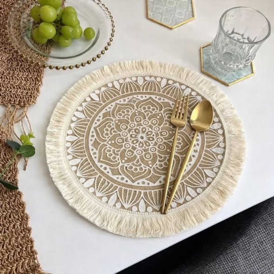6Pcs Boho Style Jute Table Place Mats