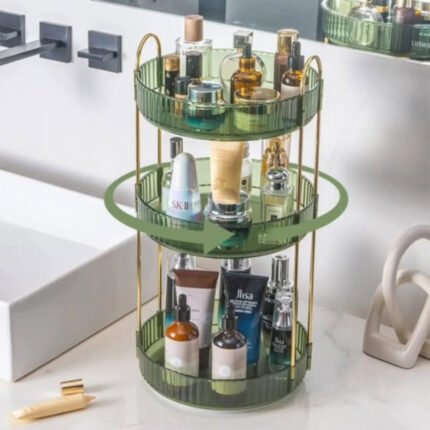 360 Degree 3 Tier Rotating Multifunctional Transparent makeup/Cosmetic organizer