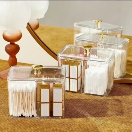 Transparent Acrylic Cotton Swab Storage Box