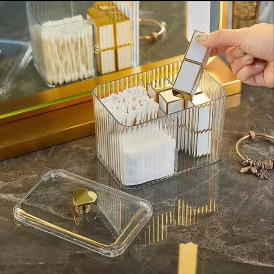 Transparent Acrylic Cotton Swab Storage Box