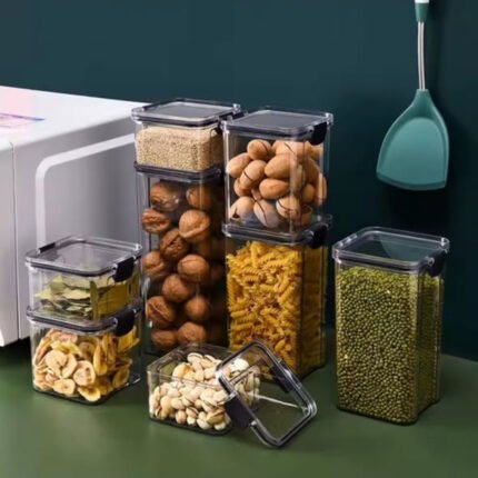 8pcs Airtight Transparent Acrylic Cereal Food/Pantry Storage Containers