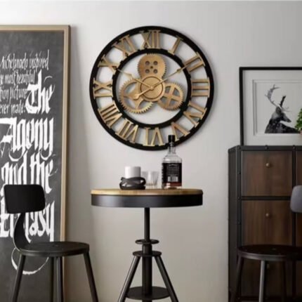 3D Roman Vintage Gear Pocket wall clock