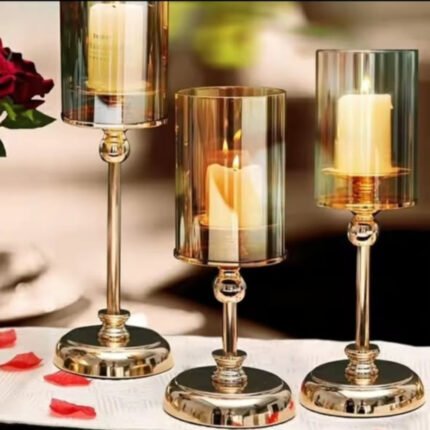 3pc set Candle Candlestick Luxury Glass