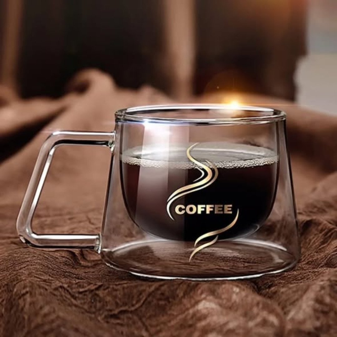 Heat Resistant Double Wall Glass Coffee Mug