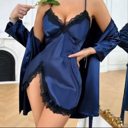 4pcs silk pajamas set