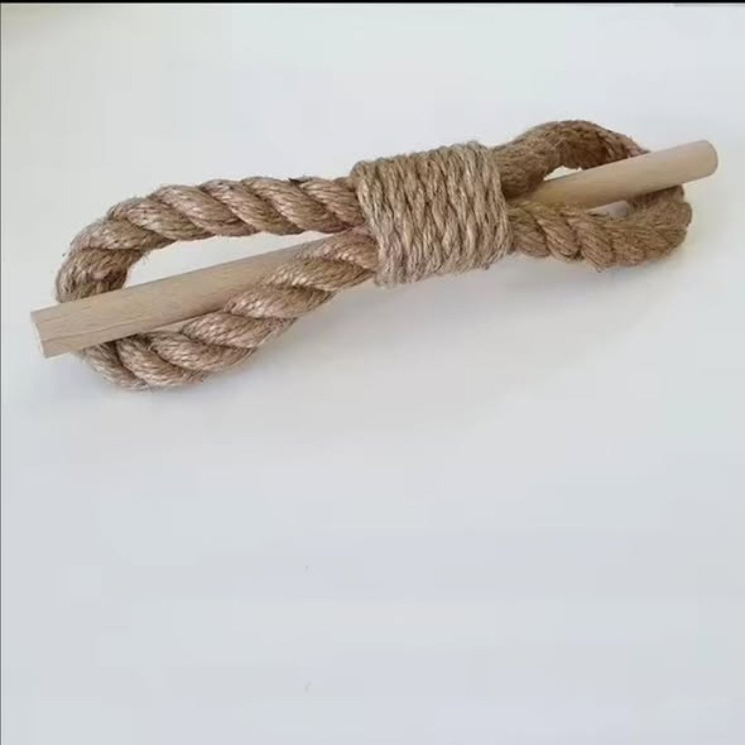 Nordic solid wood stick thick cotton rope