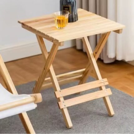 Wooden Folding Balcony Slatted Side Table