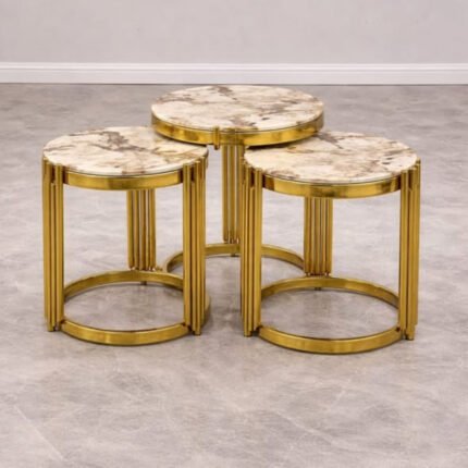 3pc Round Glass Nesting Tables