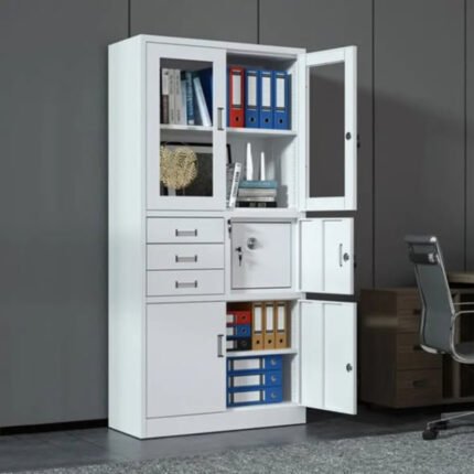 Metallic Office Cabinet with Safe