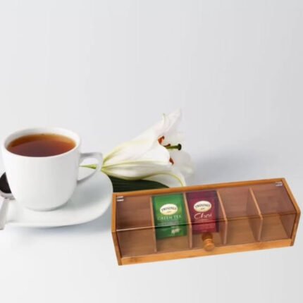 5 Slot Bamboo teabag organizer