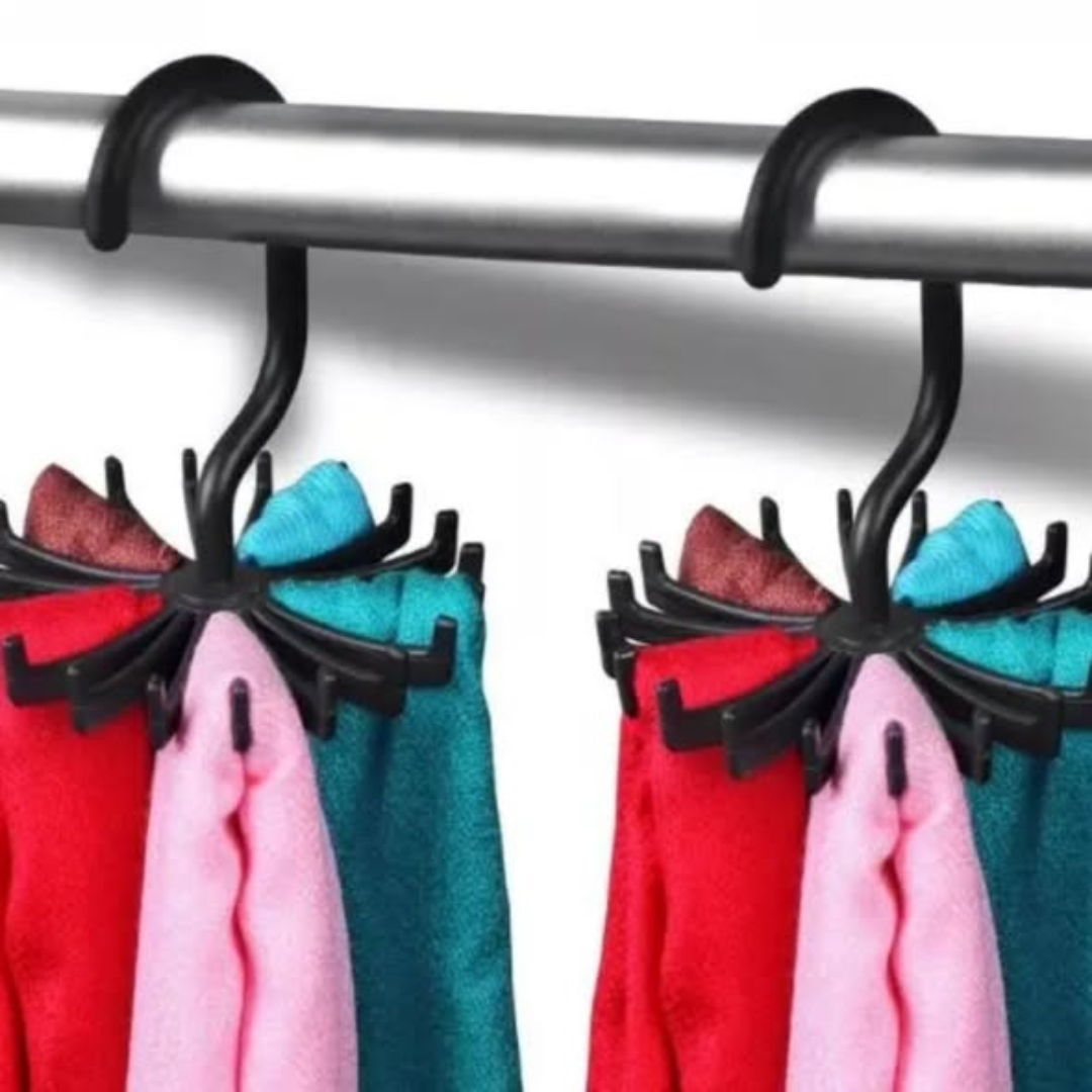 Rotating Plastic Hanger for Scarf and Ties