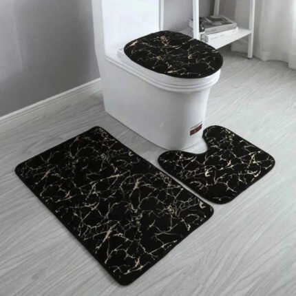 Marble Pattern 3-Piece Bathroom Mats