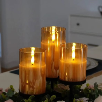 3 LED smokeless non drip candles