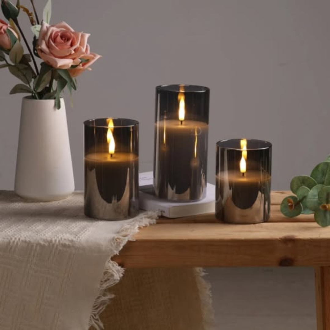 3 LED smokeless non drip candles