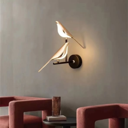 Gold LED Bird Wall Lamp