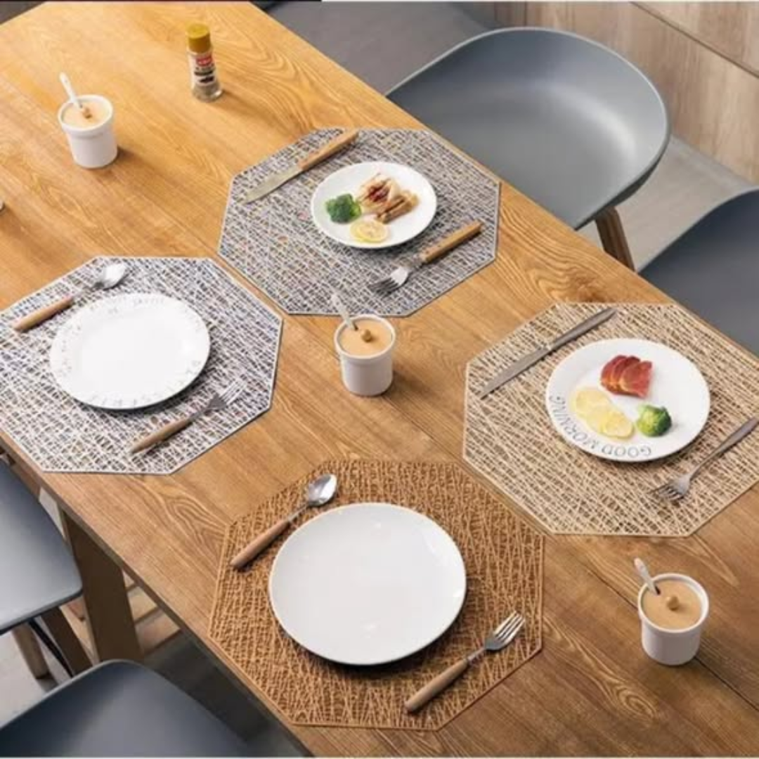 6pcs pvc non-woven table mats