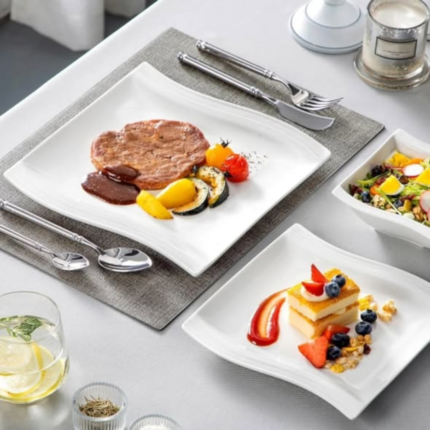 6pc Fancy With Line Dessert Plate