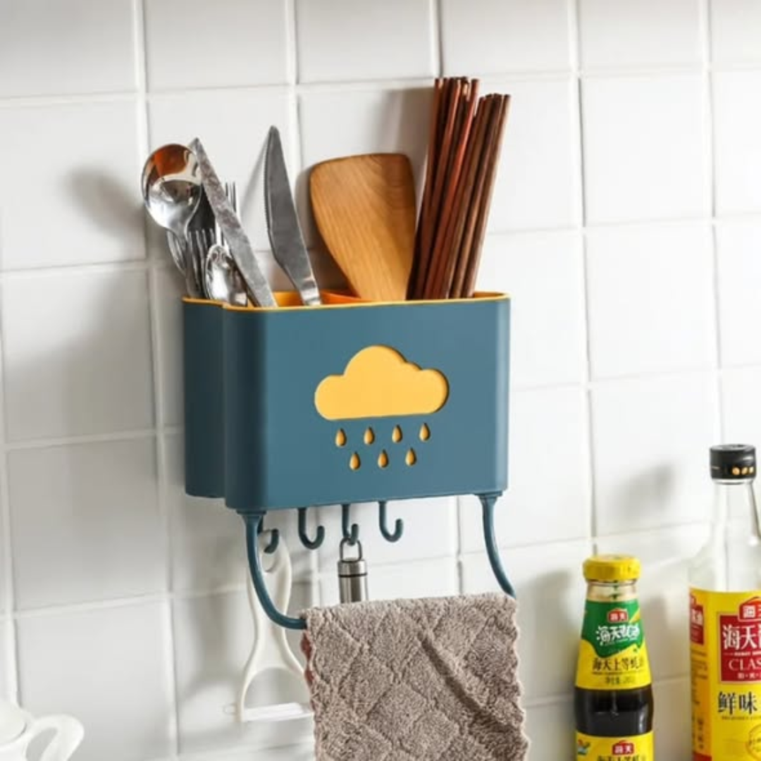 Wall mounted cutlery / bathroom rack