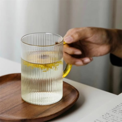 400ML glass water cup with handle