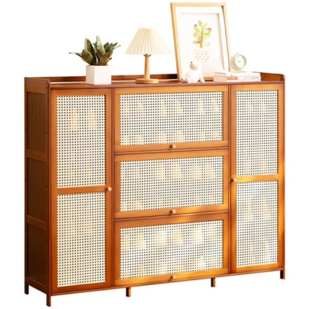 26 Pairs Wooden bamboo shoe cabinet