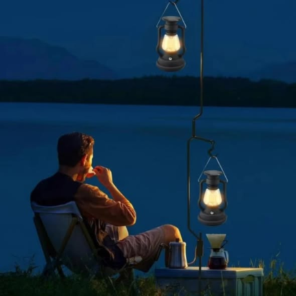 Solar Rechargeable Hand Crank Camping Home LED Lantern