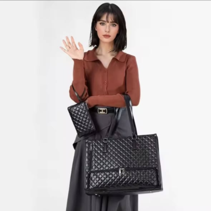 Quilted Large Capacity Laptop Bag